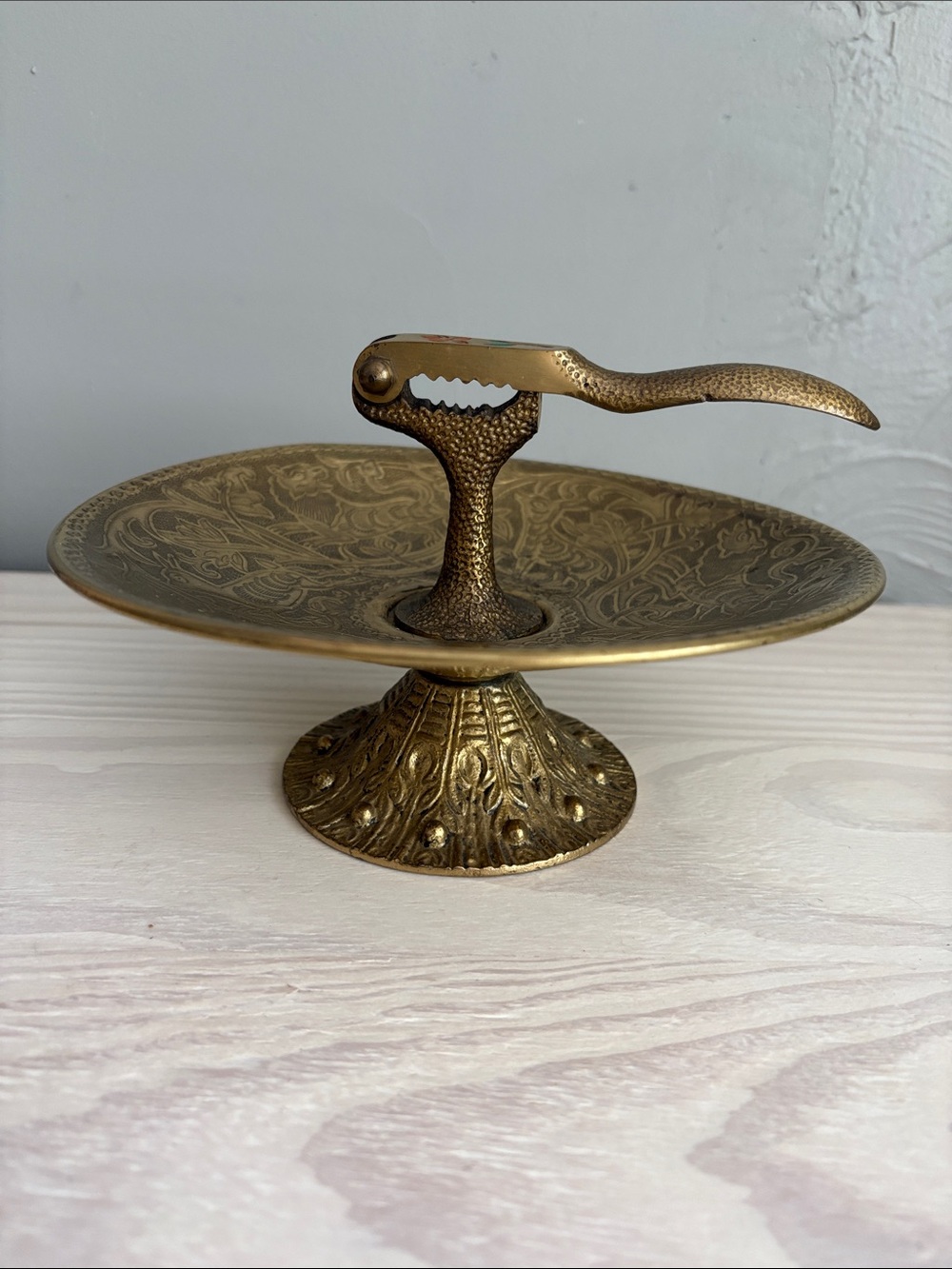 Vintage Brass Tamar Nutcracker Centerpiece Made in Israel